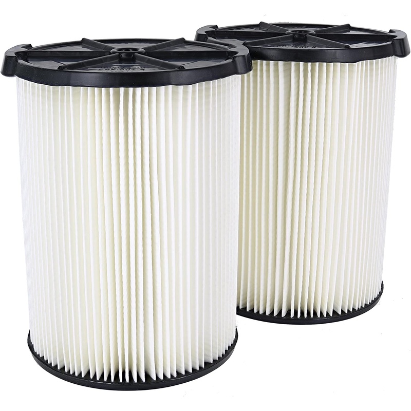 RIDGID VF4200 1-Layer Standard Pleated Paper Filter for Most 5 Gal. and Larger RIDGID Wet/Dry Shop Vacuums (2-Pack)