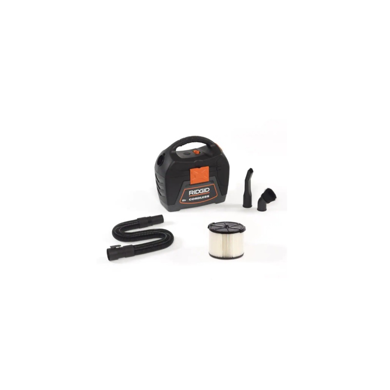 RIDGID WD0319 3 Gal. 18-Volt Cordless Handheld Wet/Dry Shop Vacuum (Tool Only) with Filter, Expandable Hose and Accessories