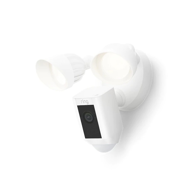 Ring  Floodlight Cam Wired Plus  Hardwired Outdoor Smart Security Camera with Two LED Floodlights  White