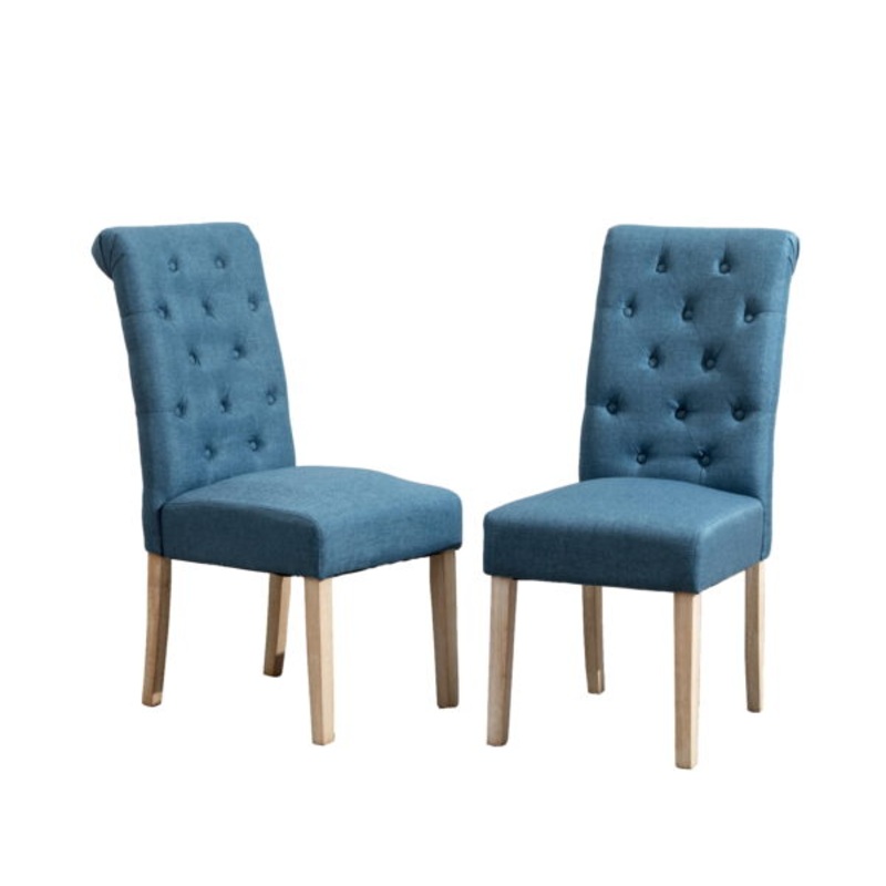 Roundhill Furniture Habit Dining Chair, Set of 2, Blue