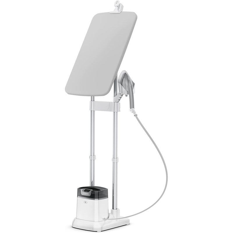 Rowenta IXEO Steamer for Clothes with Ironing Board 65 Inches 45 Second Heatup, 1 Liter Capacity 1500 Watts Ironing, Portable, Fabric Steamer, Garment Steamer, Adjustable QR1411,White