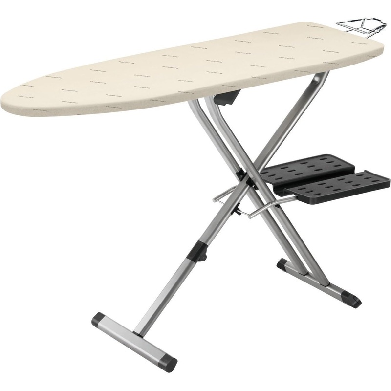 Rowenta Pro Compact Ironing Board with Hanger Rack 18 x 54 Inches Space Saving, Folding, 4 Legs IB9100,Beige