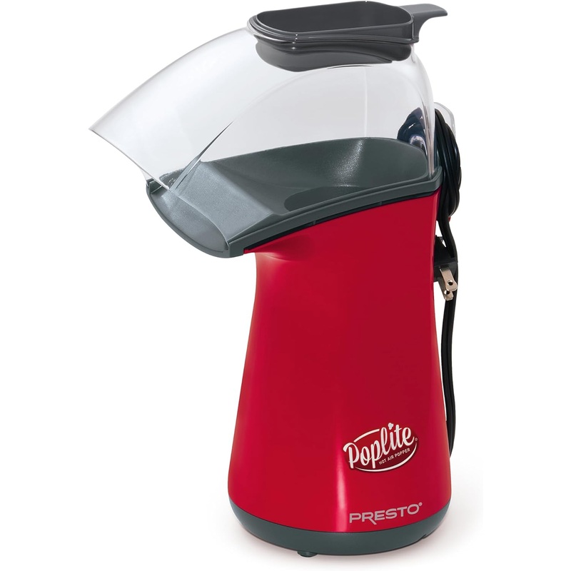Presto Poplite Hot Air Popcorn Popper, 18 Cups, Red