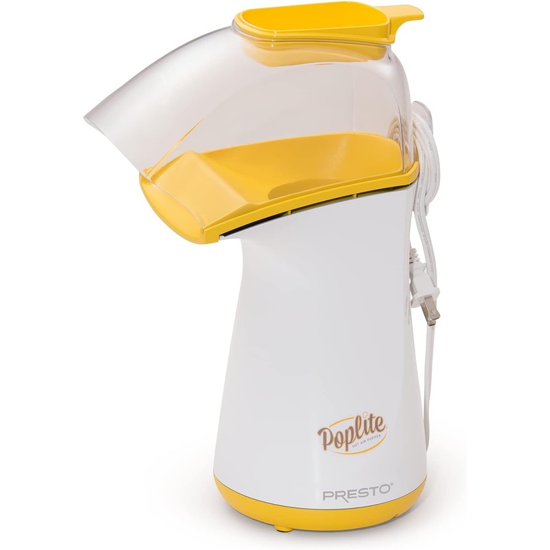 Presto Poplite Hot Air Popcorn Popper, 18 Cups, Yellow