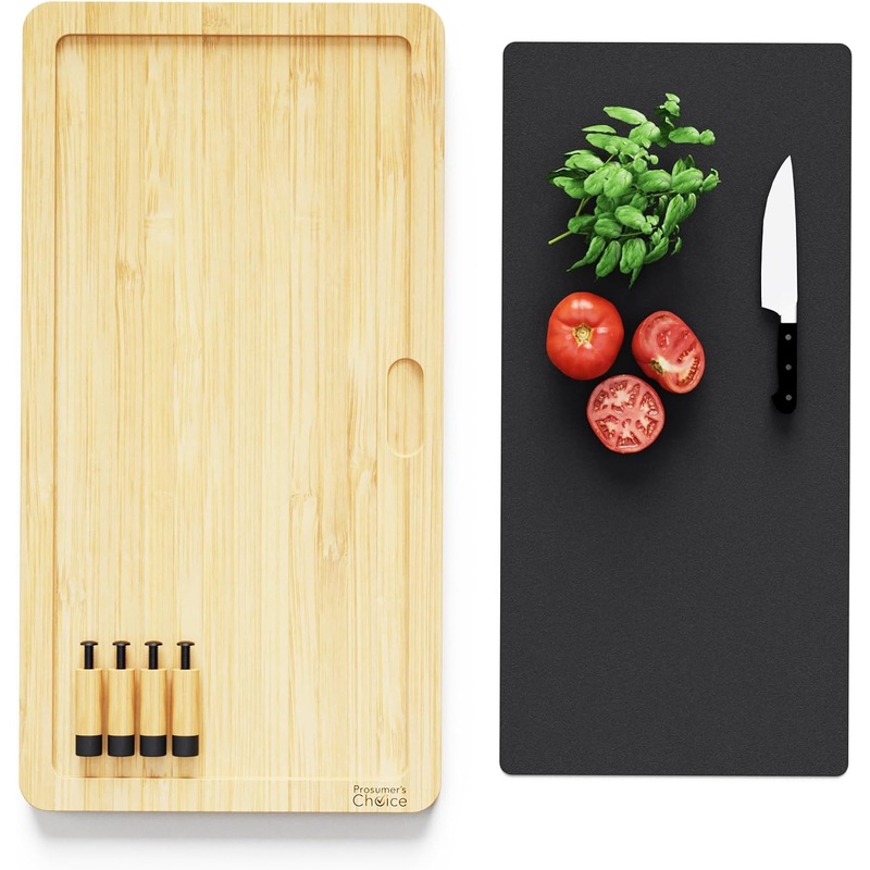 Prosumers Choice Bamboo Stove Top Cover Board  Stylish and Versatile Wooden Stove Cover with Adjustable and Removable Feet, Large Cutting Area  Ideal for Kitchen Use  3H x 21.5L x 11W