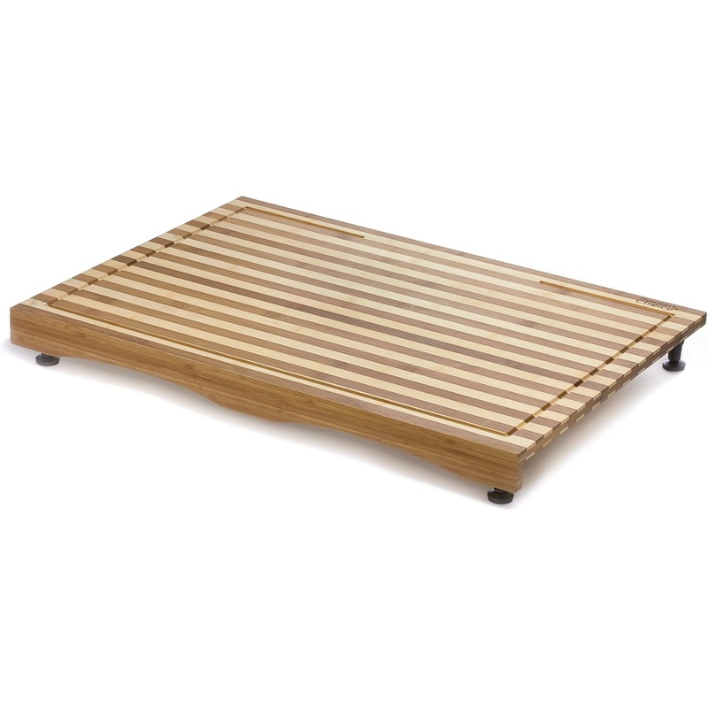 Prosumers Choice Stovetop Cover Bamboo Cutting Board | Premium, Sustainable, Expands Kitchen Space, Easy to Clean  with Adjustable Legs and Juice Grooves  Large  29.5L x 3.5W x 21H