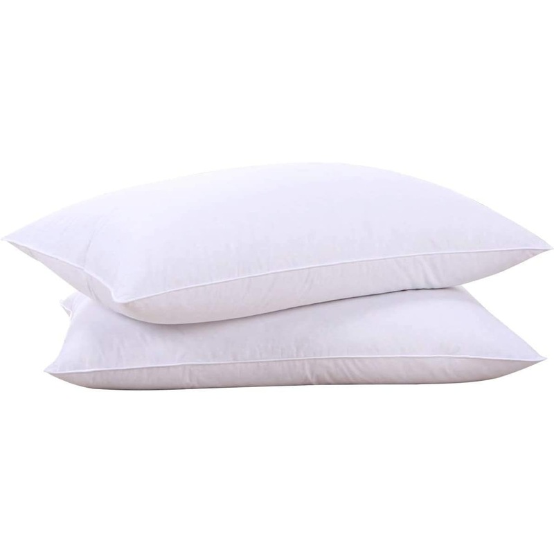 Puredown Goose Feathers and Down White Pillow Inserts, Bed Sleeping Hotel Collection Pillows Set of 2 King Size