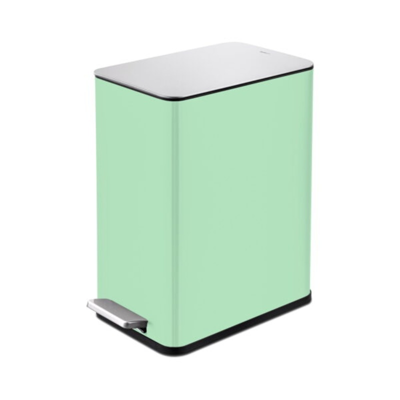 Qualiazero 2.6 Gallon Trash Can, Stainless Steel Step Bathroom Trash Can, Mint