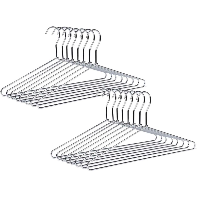 Quality Hangers Heavy Duty Metal Suit Hanger Coat Hangers with Polished Chrome (Suit Coat Hanger  60 Pack)