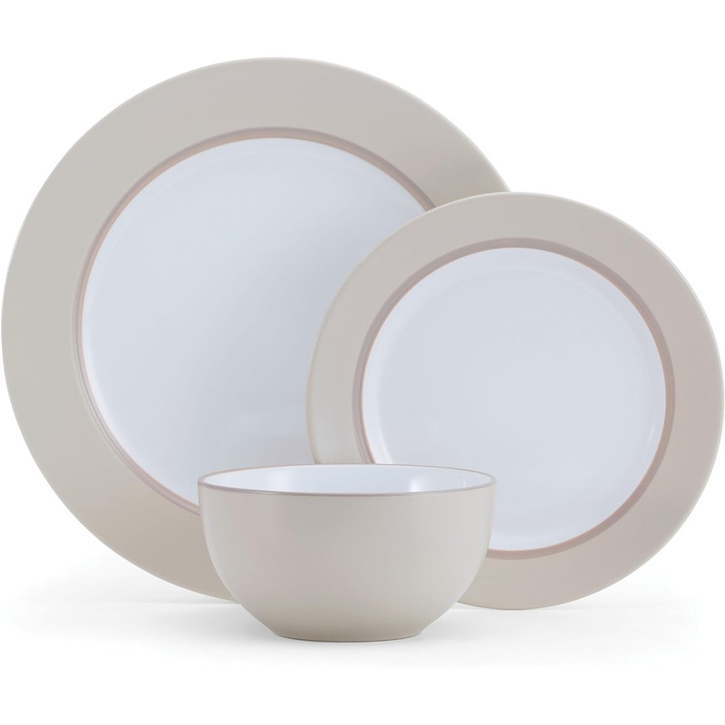 Pfaltzgraff Grayson Taupe 12 Piece Dinnerware Set, Service for 4
