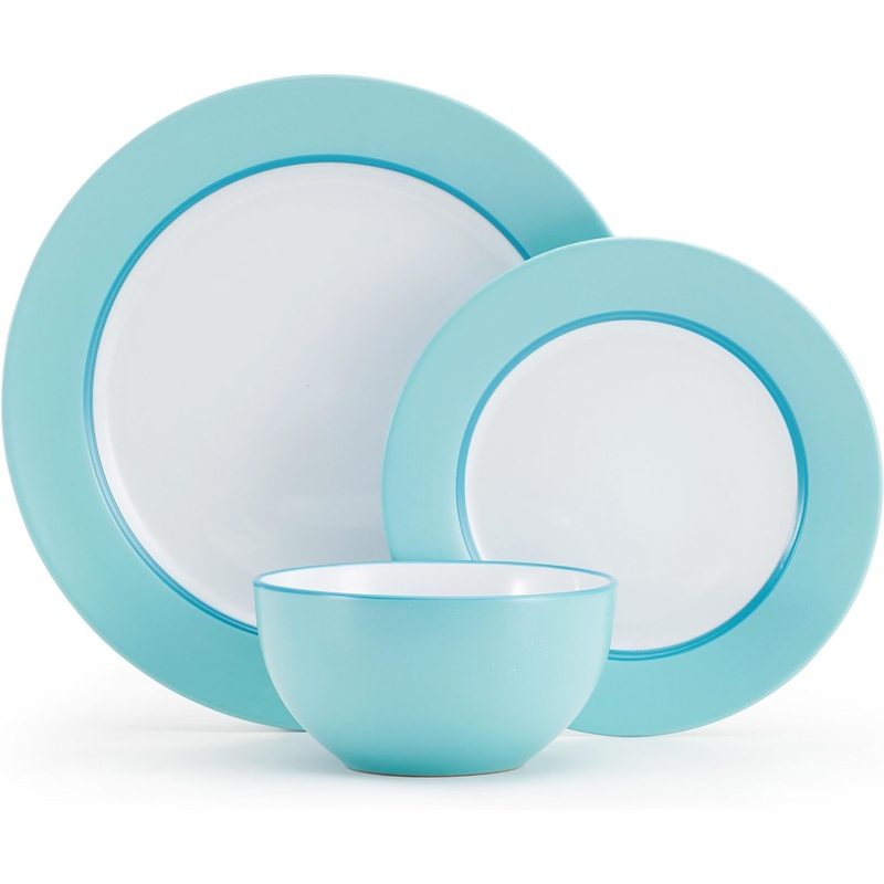 Pfaltzgraff Grayson Teal 12 Piece Dinnerware Set, Service for 4