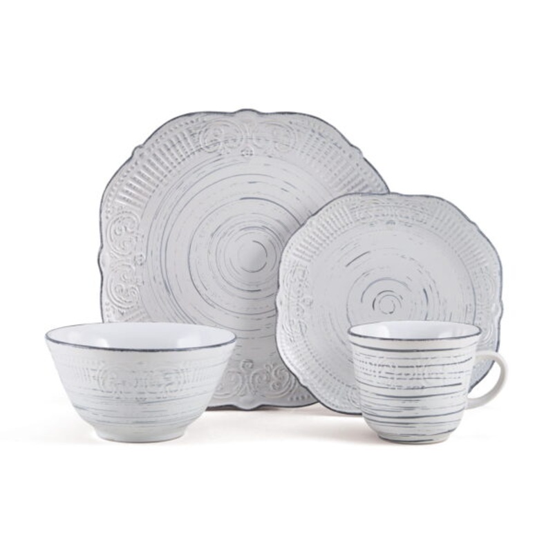 Pfaltzgraff Isabella Gray 16-Piece Dinnerware Set
