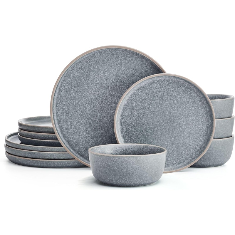 Pfaltzgraff Victoria 12 Piece Dinnerware Set, Servie for 4, Blue