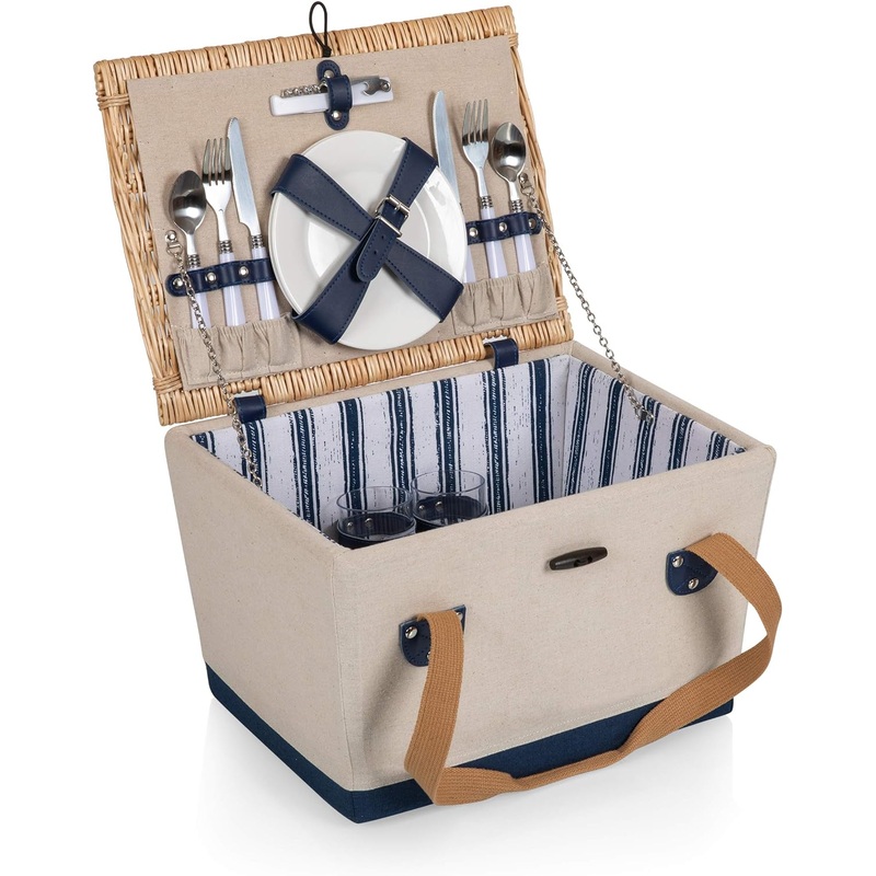 PICNIC TIME Boardwalk Picnic Basket  Romantic Picnic Basket  Picnic Set
