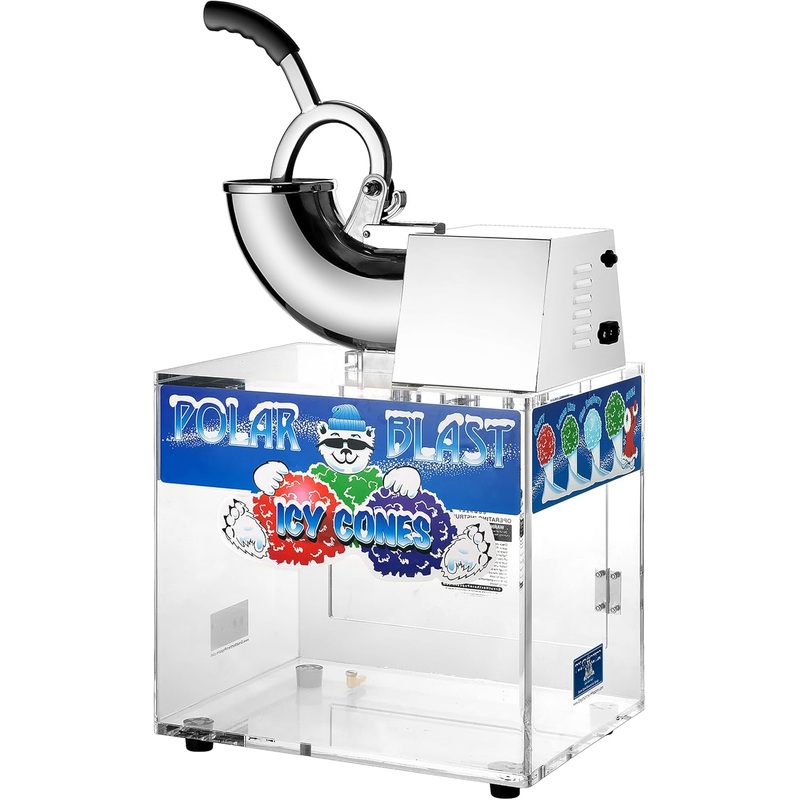 Polar Blast Snow Cone Machine  Acrylic Crushed Ice Maker Grinds Up to 500lbs of Ice Per Hour for Parties, Events, and More by Great Northern Popcorn