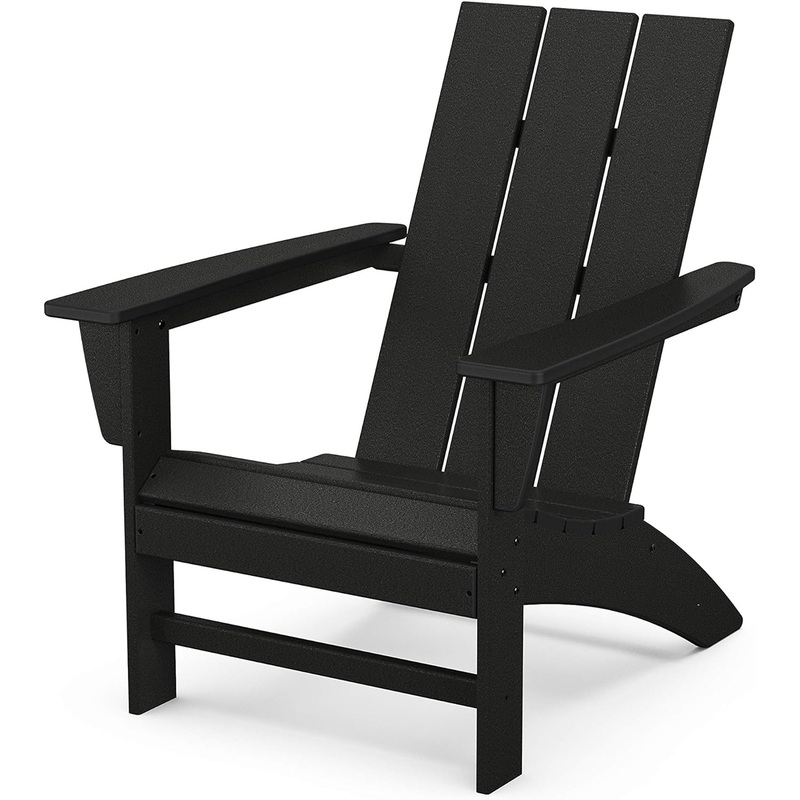 POLYWOOD AD420BL Modern Adirondack Chair, Black