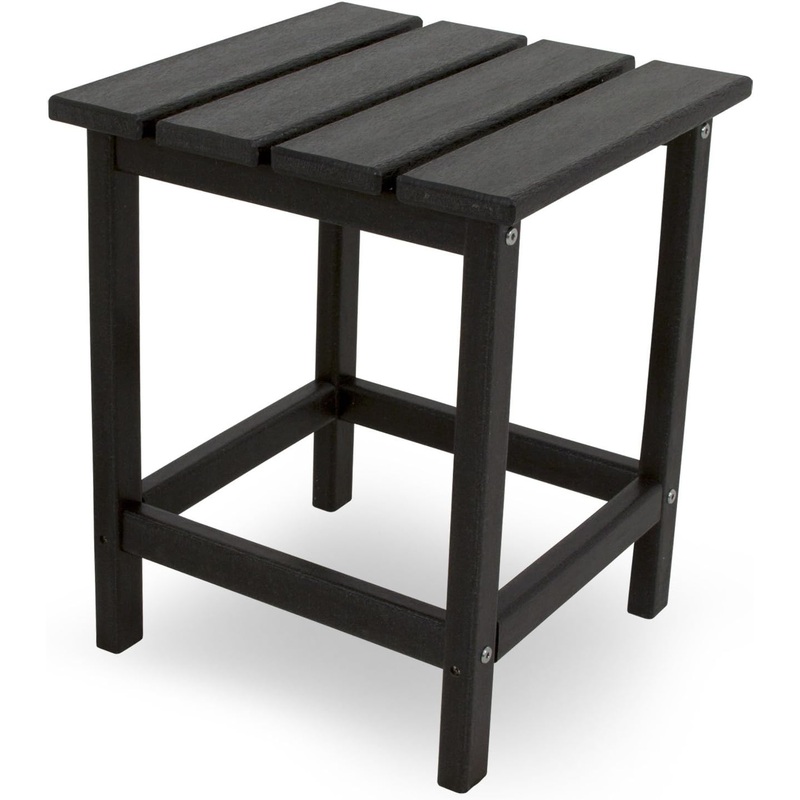 POLYWOOD ECT18BL Long Island 18 Side Table, Black