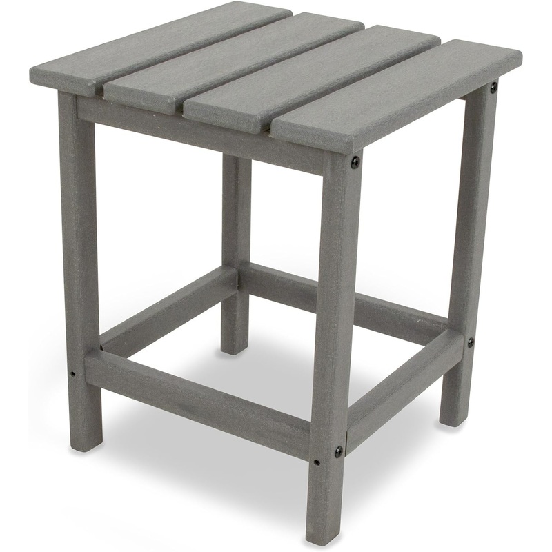 POLYWOOD ECT18GY Long Island Side Table, 18-Inch, Slate Grey