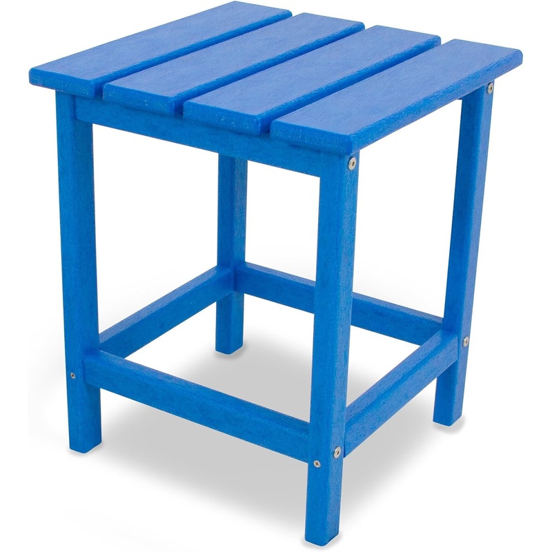 POLYWOOD ECT18PB Long Island 18 Side Table, Pacific Blue