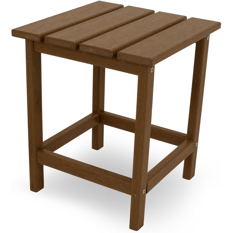 POLYWOOD ECT18TE Long Island 18-Inch Side Table, Teak