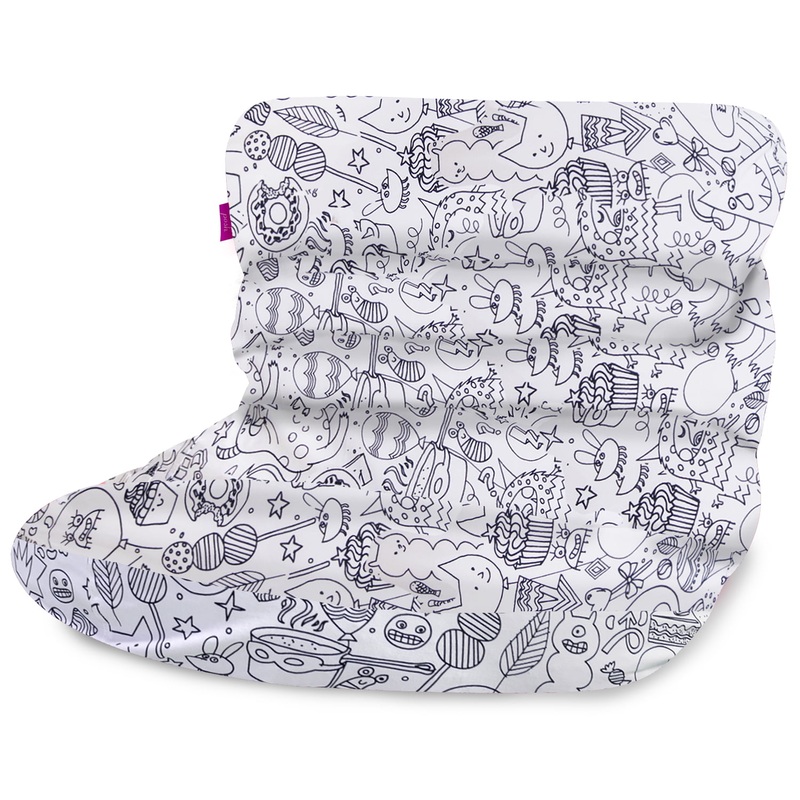 Posh Creations Laguna Lounger Bean Bag Chair, Kids, 3 ft, Canvas Coloring Fabric Creatures