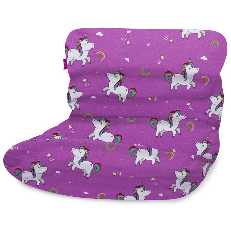 Posh Creations Laguna Lounger Bean Bag Chair, Kids, 3 ft, Canvas Rainbow Unicorns