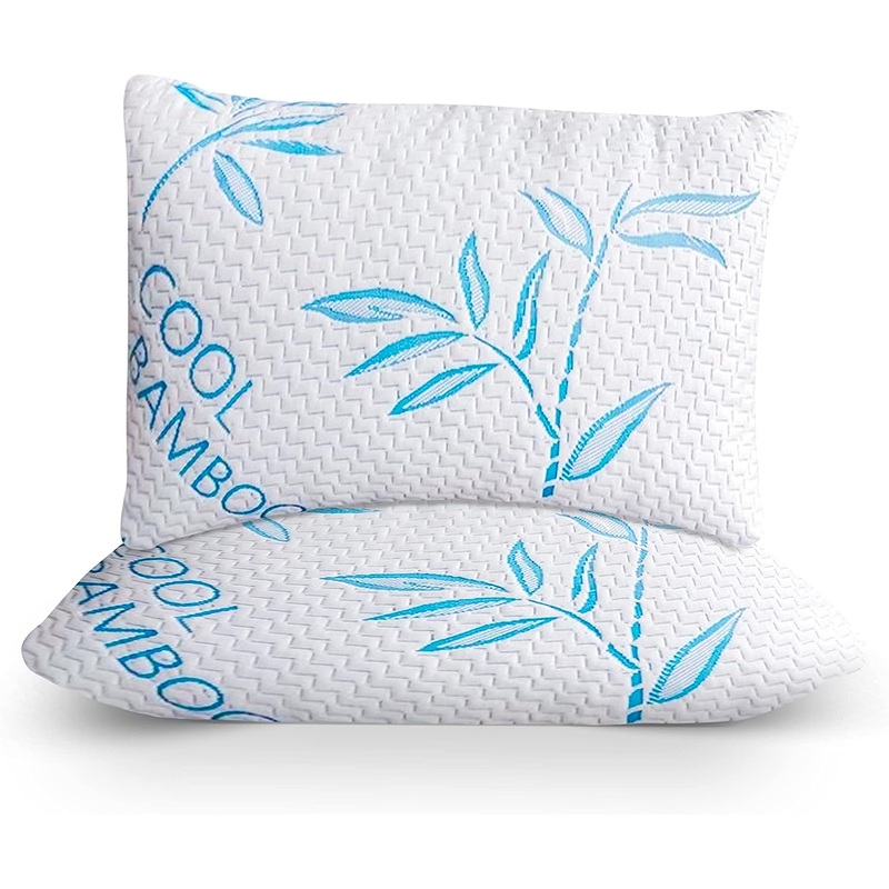 Potomac Home Goods 2 Pack Cool Bamboo Pillows for Sleeping  Adjustable Bed Pillows for Sleeping  Luxury Pillow for Side, Stomach and Back Sleepers (King Size 2 Pack)