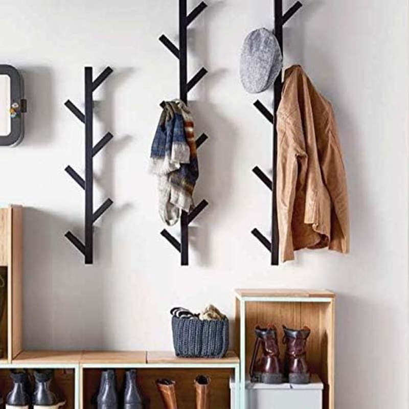 PREMIUM RACKS Coat Rack & Hat Rack  Modern Design  Wall Mounted  Stylish  (Black)