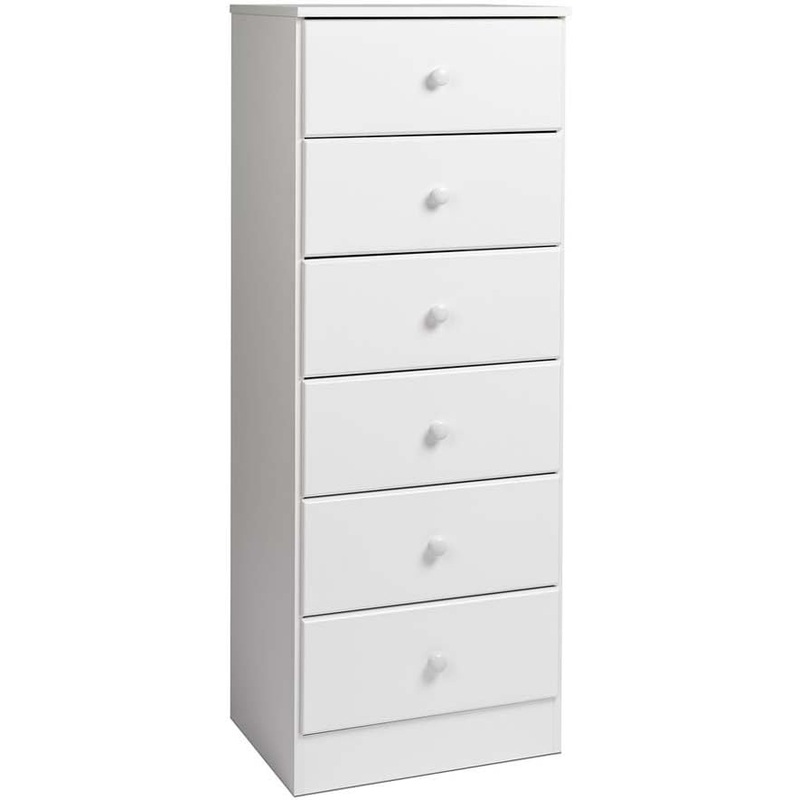 Prepac Astrid Tall White Dresser: 16D x 20W x 52H, 6-Drawer Chest for Bedroom by Prepac  Perfect Chest of Drawers for Ample Storage