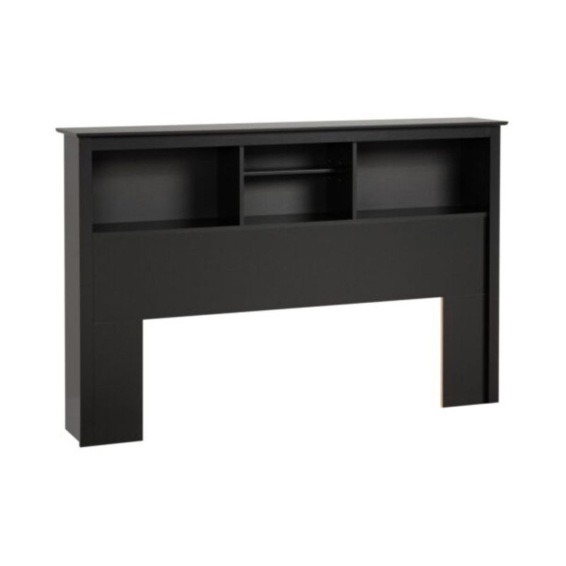 Prepac Freestanding Full/Queen Bookcase Headboard,  Black