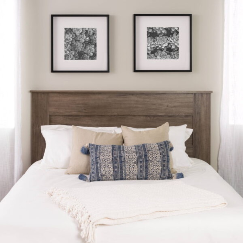 Prepac Select Queen Flat Panel Headboard, Drifted Gray