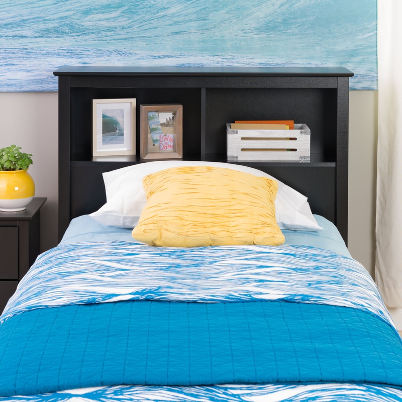 Prepac Sonoma Twin Bookcase Headboard, Black