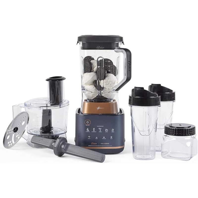 Oster Pro Series Kitchen System with XL 9-Cup Tritan Jar, Food Processor, 2 Blend-n-Go Cups, Mini Jar and Tamper Tool
