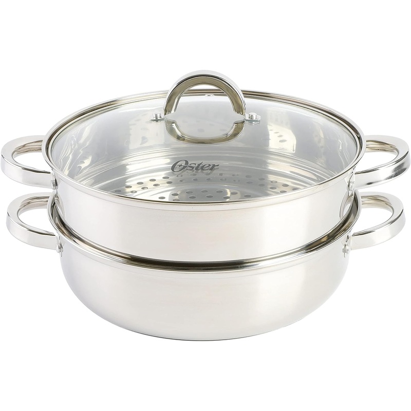 Oster Sangerfield Stainless Steel Cookware 11-Inch Everyday Pan w/Steamer and Lid