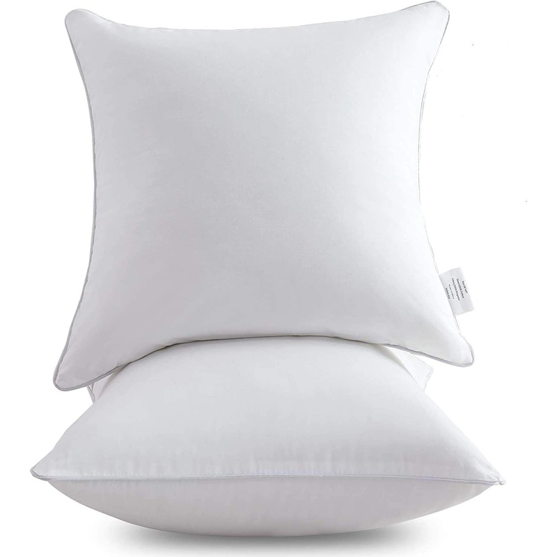 Oubonun 26 x 26 Pillow Inserts (Set of 2)  Throw Pillow Inserts with 100% Cotton Cover  26 Inch Square Interior Sofa Pillow Inserts  Decorative Pillow Insert Pair  White Couch Pillow