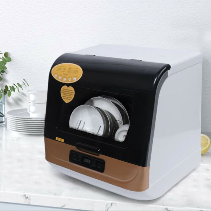 OUKANING Portable Countertop Dishwasher 360 Streak-Free Deep Cleaning Air Drying 1200W