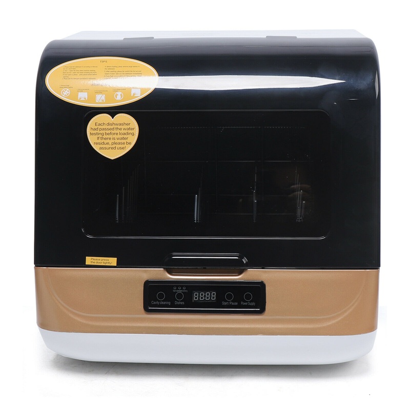 Oukaning Portable Countertop Dishwasher 4 Washing Programs Fruit Veg Dishes Clean+Drying
