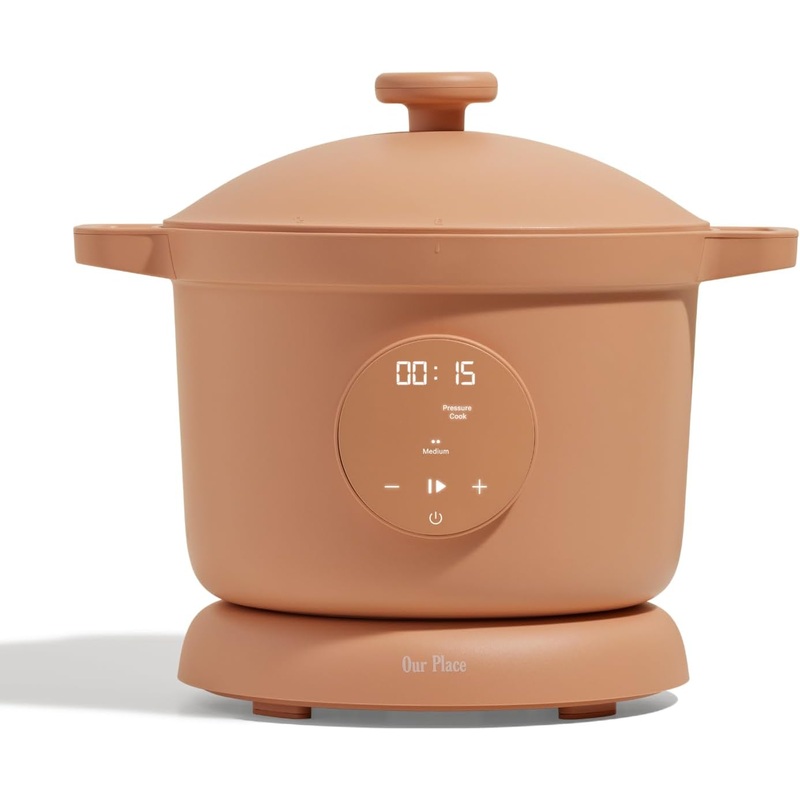 Our Place Dream Cooker | 6-quart Multicooker | 4 Versatile Modes | Pressure Cook, Slow Cook, Sear & Saute, Keep Warm | Hands-Free Steam Release | Tailored Control Panel | Blue Salt