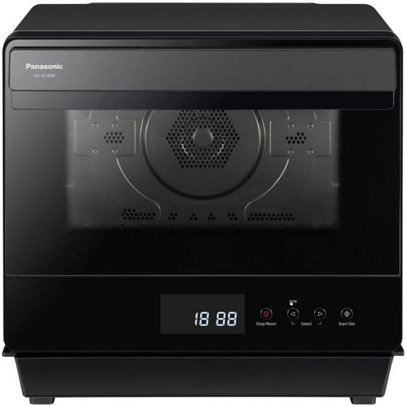 Panasonic HomeChef 7-in-1 Compact Oven with Convection Bake, Airfryer, Steam, Slow Cook, Ferment, 1200 watts, .7 cu ft with Easy Clean Interior  NU-SC180B (Black)