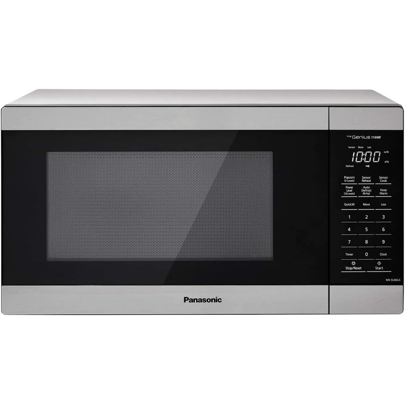Panasonic NN-SU66LS 1100W with Genius Sensor Cook and Auto Defrost Countertop Microwave Oven, 1.3 cu ft, Stainless Steel