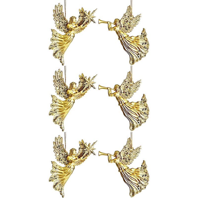 Party Explosions Heavenly Angels Glitter Hanging Ornaments  Set of 6
