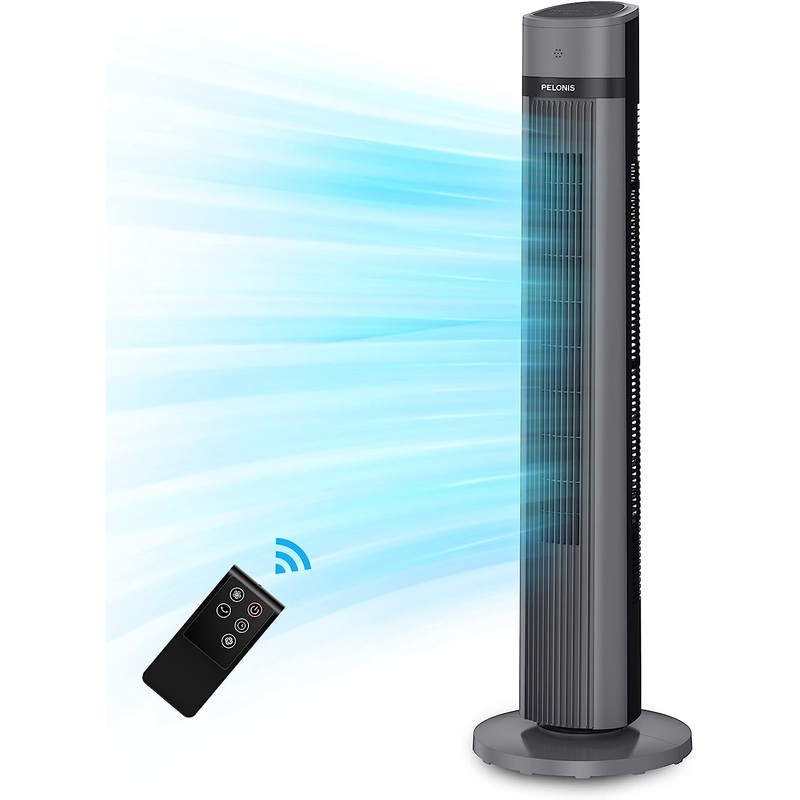 PELONIS 40Oscillating Tower Fan | Remote Control | Quiet Stand Up | 3 Speed Settings | 3 Modes |15-Hour Timer | LED Display | for Bedroom Home Office Use| Black