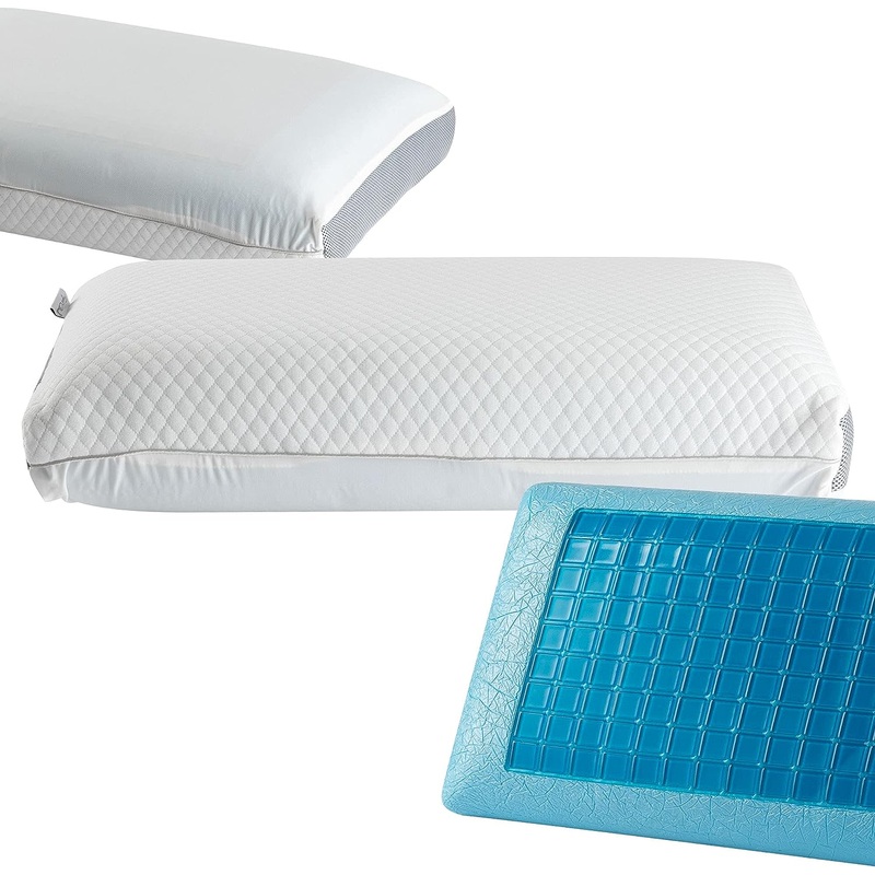 Perfect Cloud Dual Option Cooling Gel Pods Memory Foam Bed Pillow for Sleeping  5.5-inch Breathable Medium-Loft (Standard)