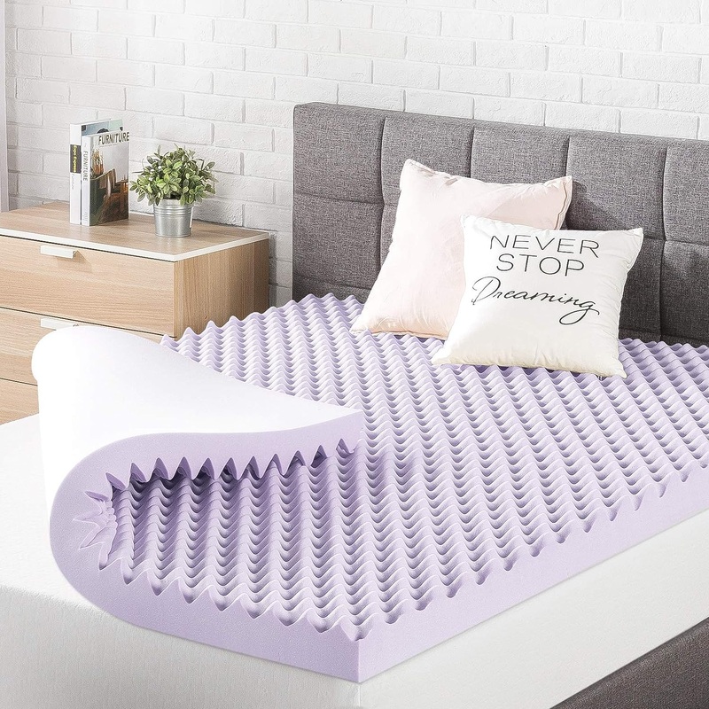 Best Price Mattress 3 Inch Egg Crate Memory Foam Mattress Topper with Soothing Lavender Infusion, CertiPUR-US Certified, Queen