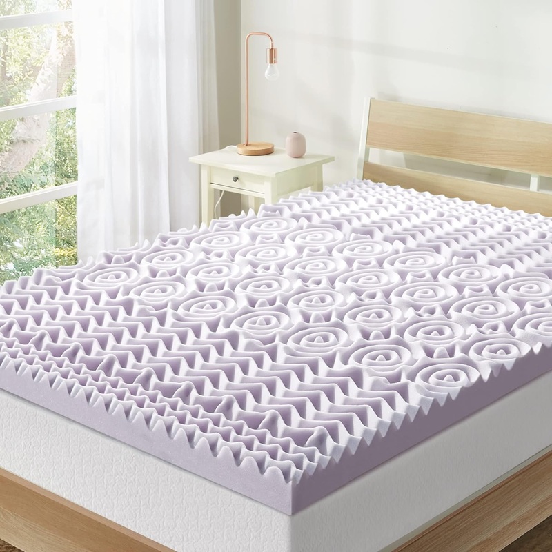 Best Price Mattress Queen Mattress Topper  3 Inch 5-Zone Memory Foam Bed Topper with Lavender Infused Cooling Mattress Pad, Queen Size