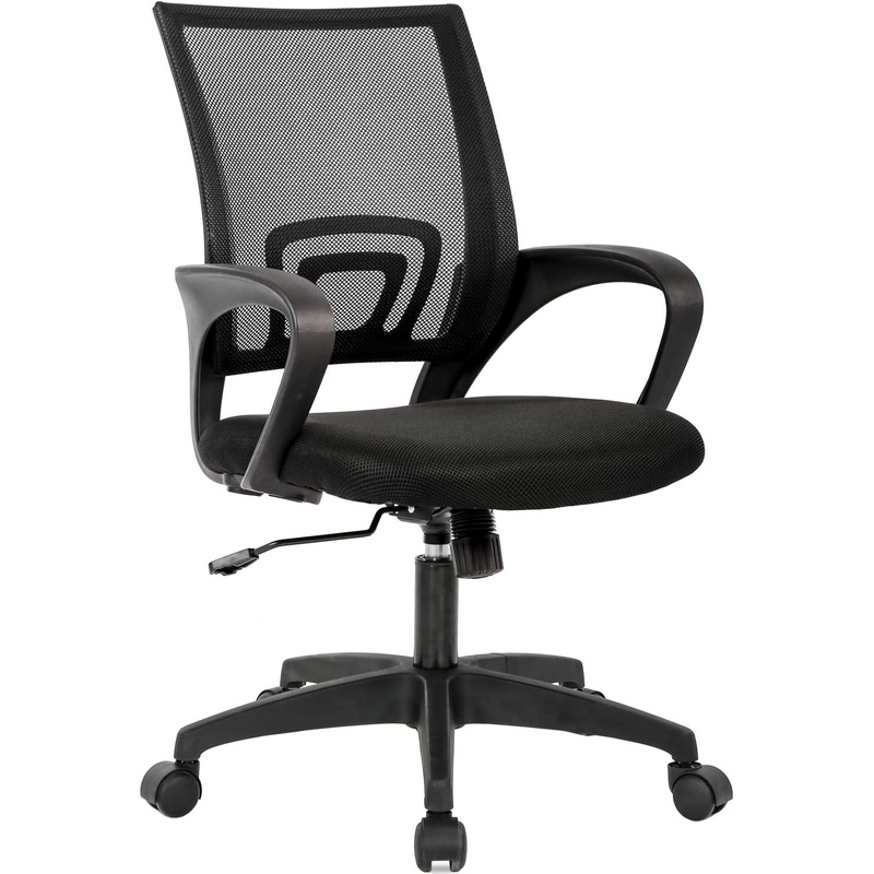 BestOffice Home Office Chair Ergonomic Desk Chair Mesh Computer Chair with Lumbar Support Armrest Executive Rolling Swivel Adjustable Mid Back Task Chair for Women Adults (Orange)