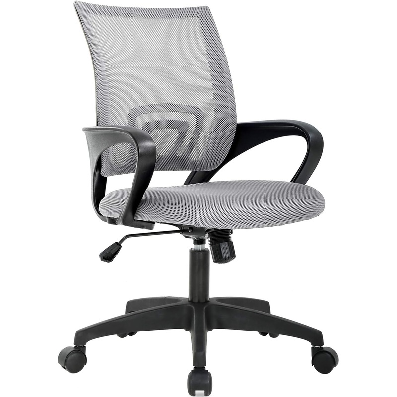 BestOffice Office Chair Desk Chair Computer Chair Ergonomic Executive Swivel Rolling Chair with Lumbar Support Arms Adjustable Task Chair for Women Adults, Grey