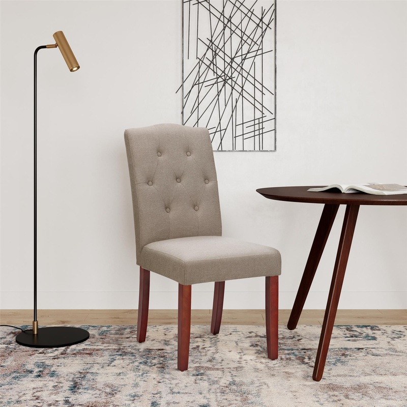 Better Homes and Gardens Parsons Upholstered Tufted Dining Chair,Taupe