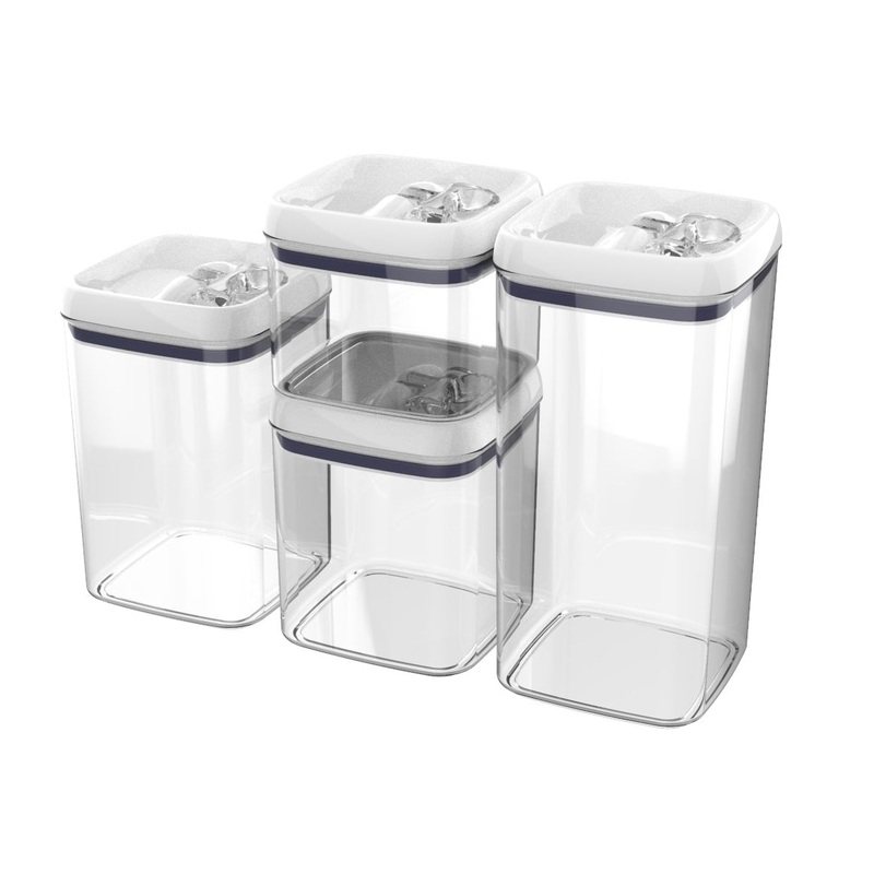 Better Homes & Gardens Canister Pack of 4, Flip-Tite Square Food Storage Set