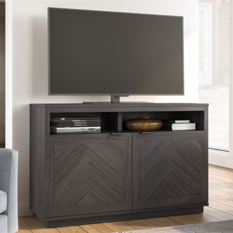 Better Homes & Gardens Herringbone TV Stand For TVs up to 55, Gray